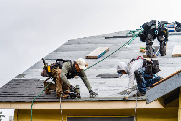 Professional Gutter Installation technician working in Danville, NH